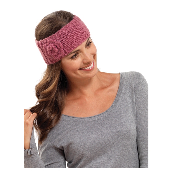 WOMENS GIRLS LADIES WOOL KNITTED HEADBAND WINTER SKI HAIR BAND EARMUFFS FLOWER